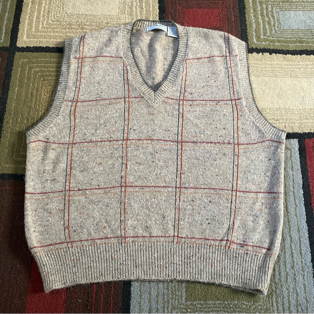 Vintage Brian MacNeil Striped Women Wool Nylon Acrylic Blend Sweater Vest Sz 1X